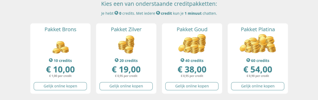 Chat Creditpakketten Paragnost Zeno